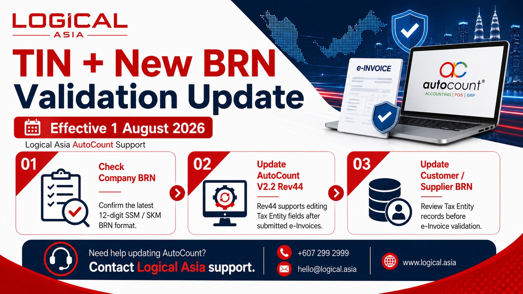 LHDN e-Invoice Update: TIN + New BRN Validation from 1 August 2026 and AutoCount BRN Support LHDN e-Invoice Update: TIN + New BRN Validation from 1 August 2026 and AutoCount BRN Support